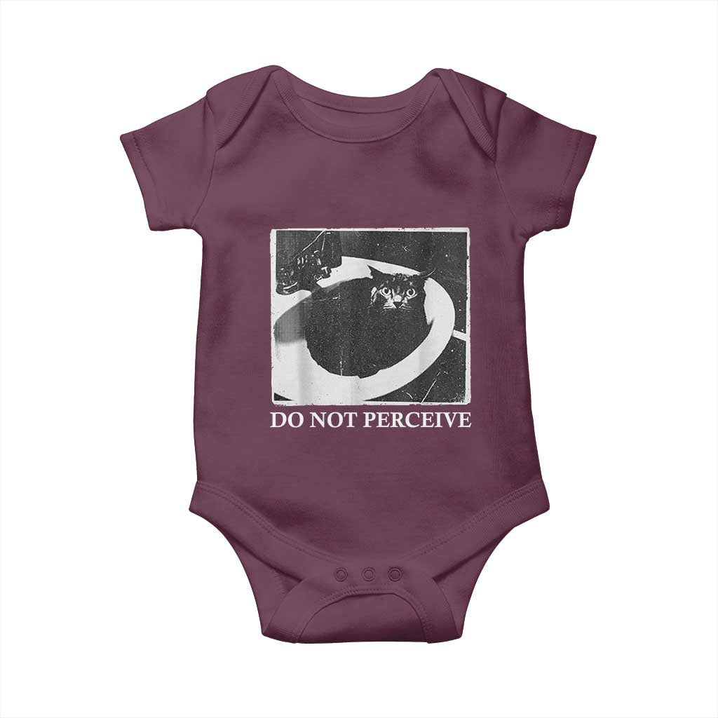 Do Not Perceive Me Funny Meme Cat Lover Baby Onesie Funny Cat Sarcstic Meme TS14 Maroon Print Your Wear