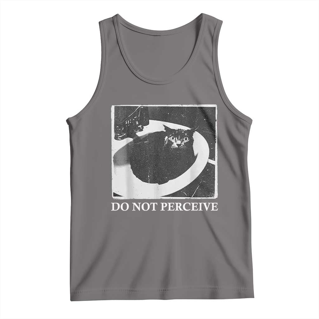 Do Not Perceive Me Funny Meme Cat Lover Tank Top Funny Cat Sarcstic Meme TS14 Deep Heather Print Your Wear