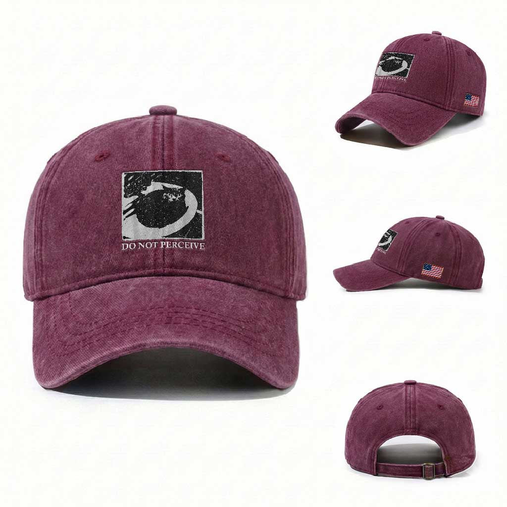 Do Not Perceive Me Funny Meme Cat Lover Washed Cotton Baseball Cap Funny Cat Sarcstic Meme TS14 Washed Cap Universal Fit Burgundy Print Your Wear