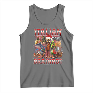 Italian Brainrot Christmas Meme Tank Top Funny Brain Rot Gen Z Meme TS14 Black Heather Print Your Wear