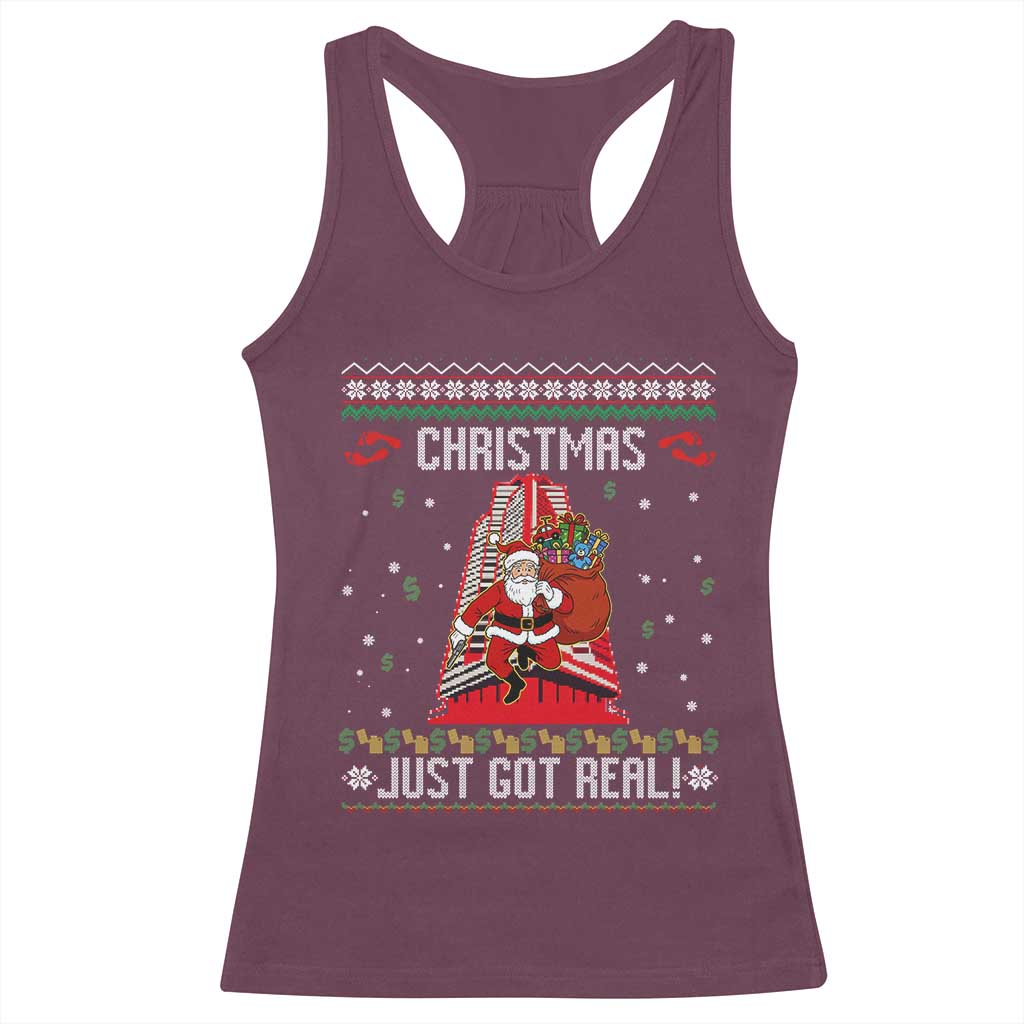 Nakatomi Plaza Christmas Racerback Tank Top Just Got Real TS14 Maroon Print Your Wear
