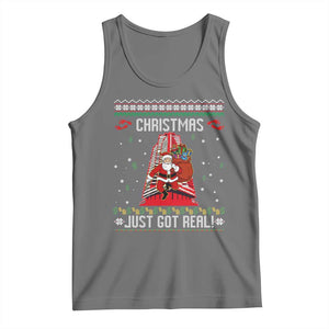 Nakatomi Plaza Christmas Tank Top Just Got Real TS14 Black Heather Print Your Wear