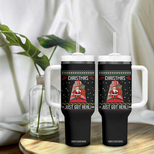 Nakatomi Plaza Christmas Tumbler With Handle Just Got Real TS14 Print Your Wear