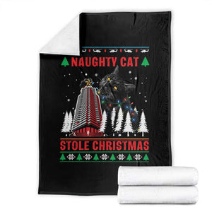 Nakatomi Plaza Christmas Throw Blanket Funny Naughty Santa Cat Humor TS14 Black Print Your Wear