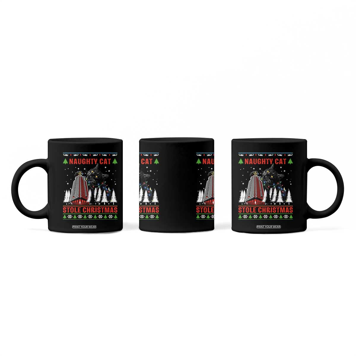 Nakatomi Plaza Christmas Coffee Mug Funny Naughty Santa Cat Humor TS14 Print Your Wear
