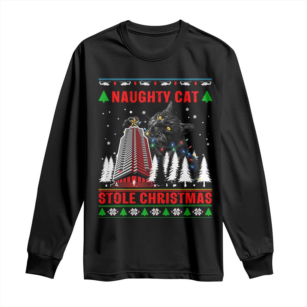 Nakatomi Plaza Christmas Long Sleeve Shirt Funny Naughty Santa Cat Humor TS14 Black Print Your Wear
