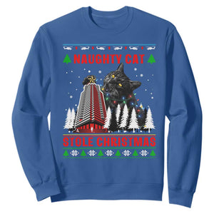 Nakatomi Plaza Christmas Sweatshirt Funny Naughty Santa Cat Humor TS14 Royal Blue Print Your Wear