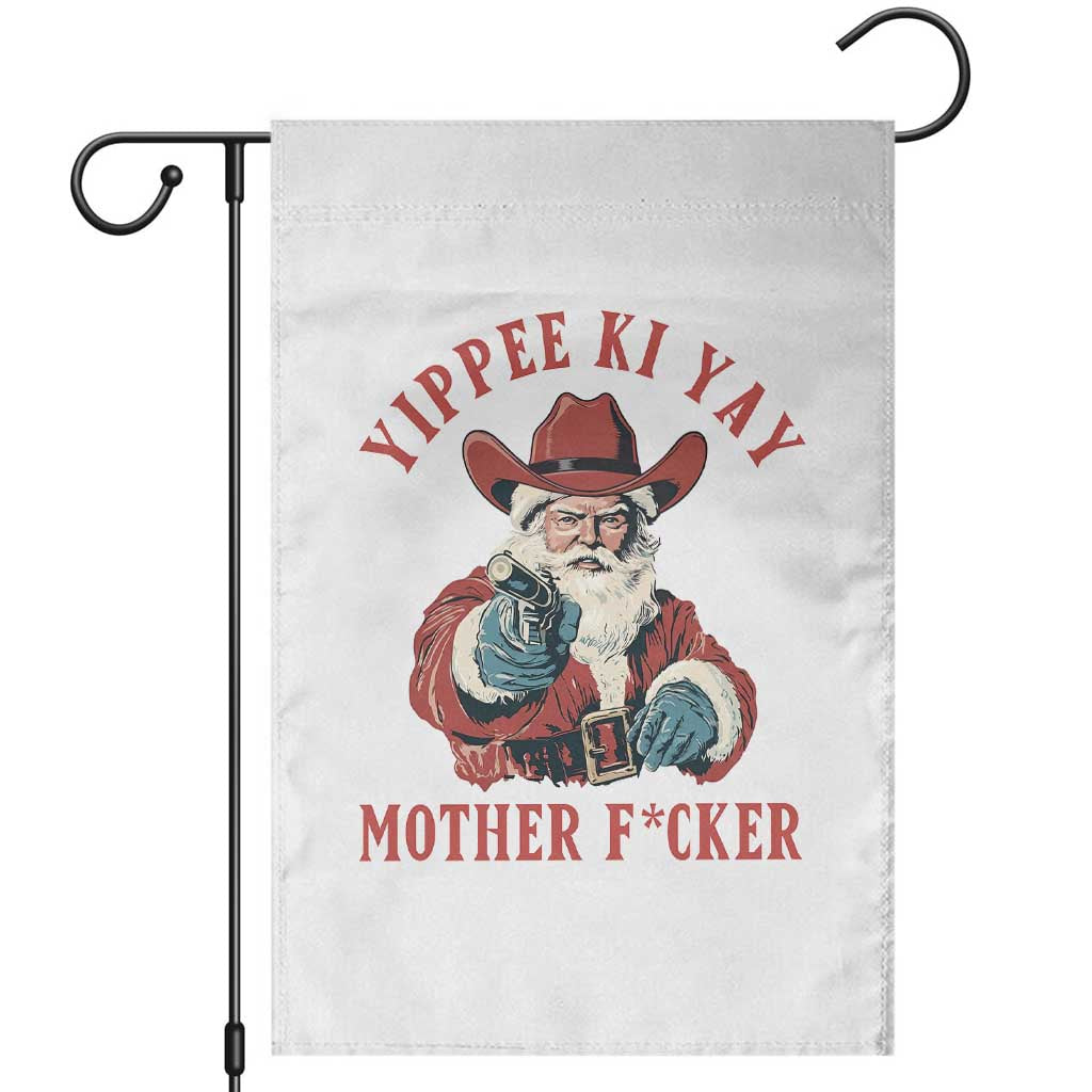 Yippee Ki Yay Mother Fcker Garden Flag Funny Santa Gun Christmas TS14 White Print Your Wear