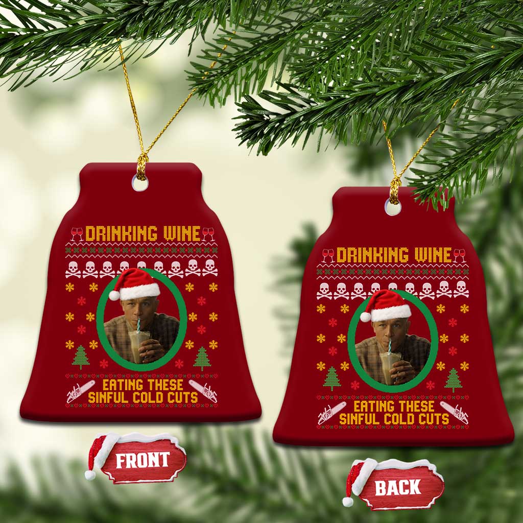 Ed Gein Christmas Ceramic Ornament Drinking Wine Eating These Sinful Cold Cuts TS14 Print Your Wear