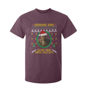 Ed Gein Christmas T Shirt For Kid Drinking Wine Eating These Sinful Cold Cuts TS14 Maroon Print Your Wear
