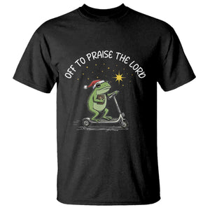 Funny Frog Christian T Shirt Off To Praise The Lord TS14 Black Print Your Wear
