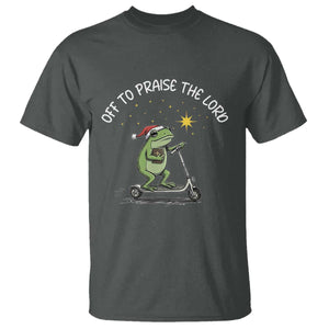 Funny Frog Christian T Shirt Off To Praise The Lord TS14 Dark Heather Print Your Wear