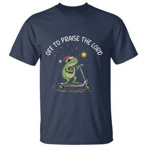 Funny Frog Christian T Shirt Off To Praise The Lord TS14 Navy Print Your Wear