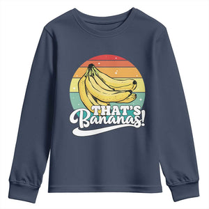 That's Bananas Youth Sweatshirt Funny Banana Lover Saying TS14 Navy Print Your Wear