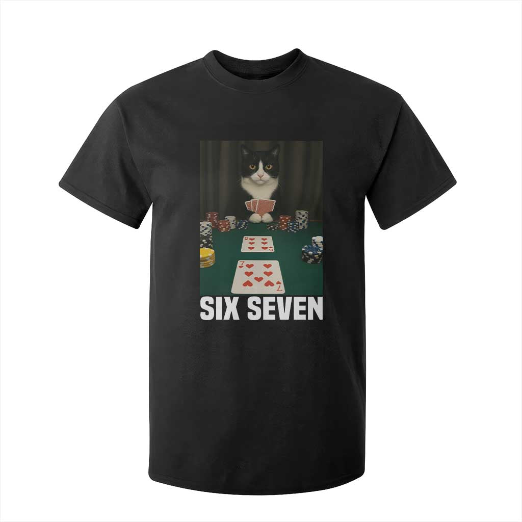 67 Poker Cat T Shirt For Kid Funny Six Seven Meme TS14 Black Print Your Wear