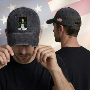 67 Poker Cat Washed Cotton Baseball Cap Funny Six Seven Meme TS14 Print Your Wear