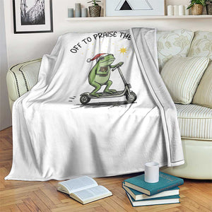 Off To Praise The Lord Throw Blanket Funny Frog Christian TS14 Print Your Wear