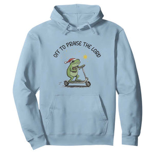 Off To Praise The Lord Hoodie Funny Frog Christian TS14 Light Blue Print Your Wear
