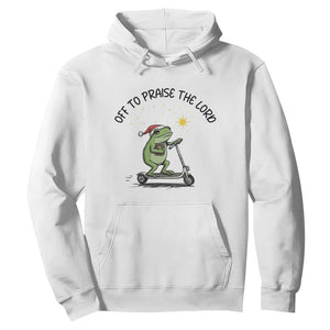 Off To Praise The Lord Hoodie Funny Frog Christian TS14 White Print Your Wear