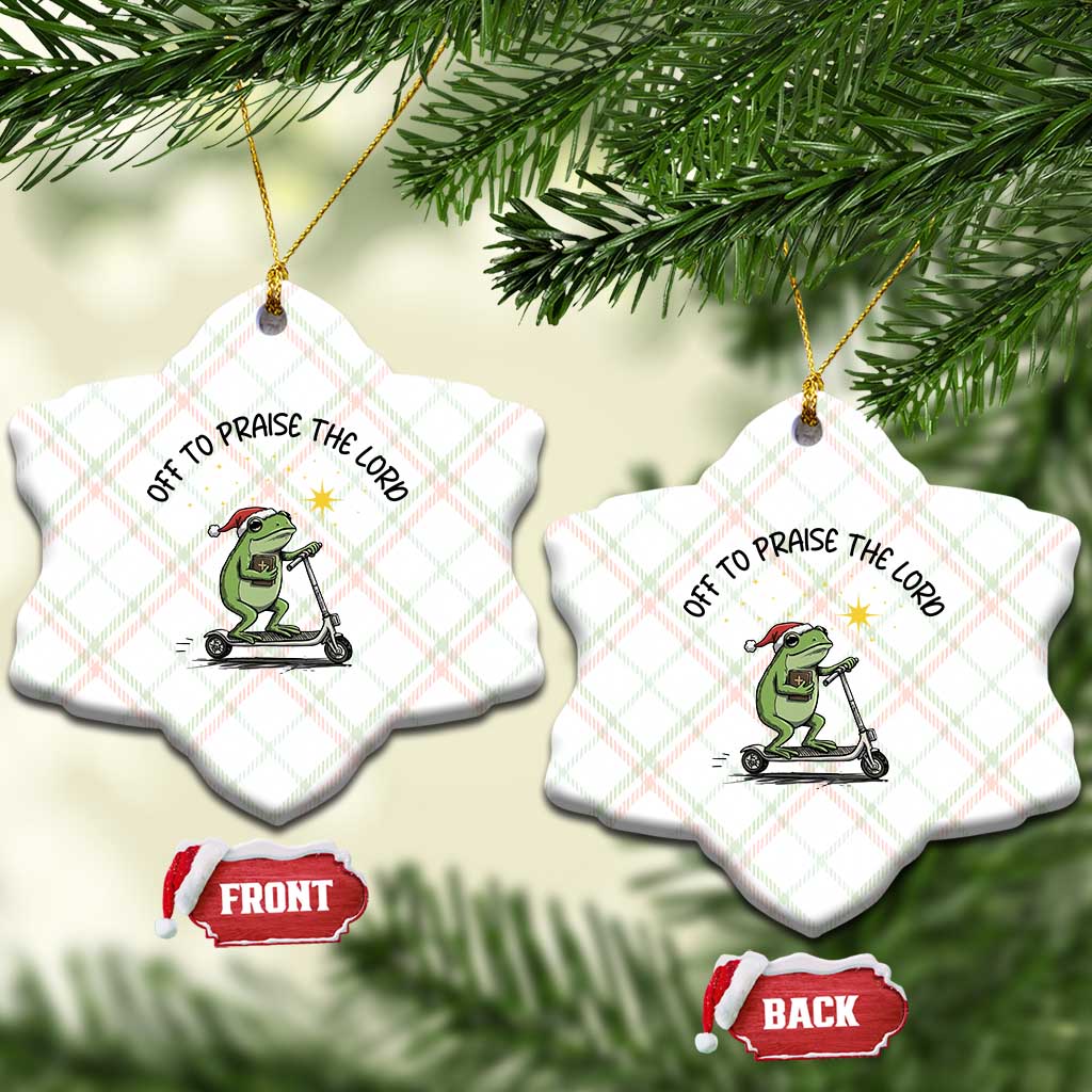 Off To Praise The Lord Ceramic Ornament Funny Frog Christian TS14 Print Your Wear