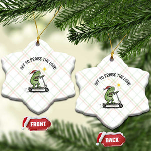 Off To Praise The Lord Ceramic Ornament Funny Frog Christian TS14 Print Your Wear