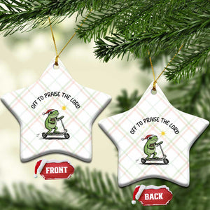 Off To Praise The Lord Ceramic Ornament Funny Frog Christian TS14 Print Your Wear