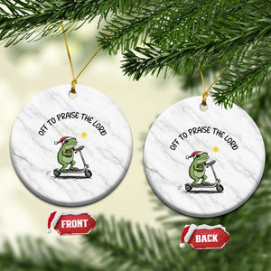 Off To Praise The Lord Ceramic Ornament Funny Frog Christian TS14 1pc White Marble Print Your Wear