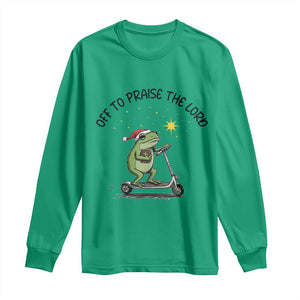 Off To Praise The Lord Long Sleeve Shirt Funny Frog Christian TS14 Irish Green Print Your Wear