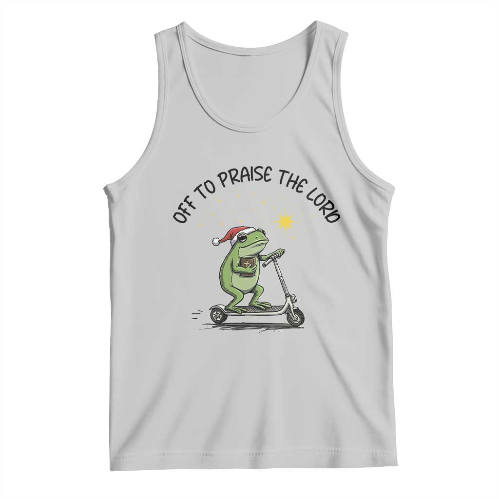 Off To Praise The Lord Tank Top Funny Frog Christian TS14 Ash Print Your Wear