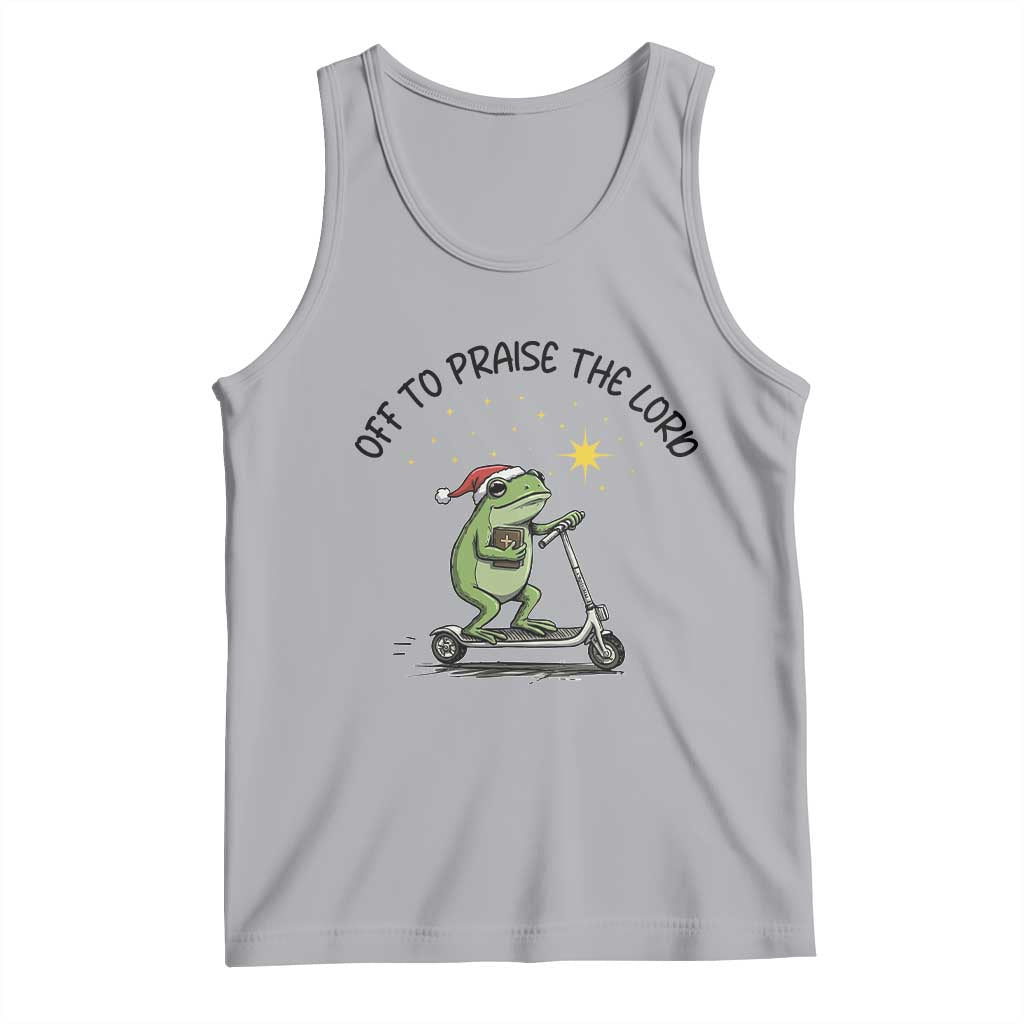 Off To Praise The Lord Tank Top Funny Frog Christian TS14 Athletic Heather Print Your Wear