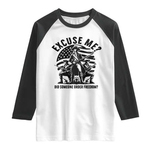 Freedom Resist Protest Civil Rights Raglan Shirt Excuse Me Did Someone Order Freedom TS14 White Black Print Your Wear