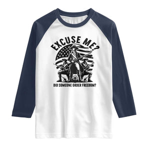 Freedom Resist Protest Civil Rights Raglan Shirt Excuse Me Did Someone Order Freedom TS14 White Navy Print Your Wear