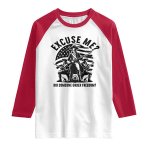 Freedom Resist Protest Civil Rights Raglan Shirt Excuse Me Did Someone Order Freedom TS14 White Red Print Your Wear