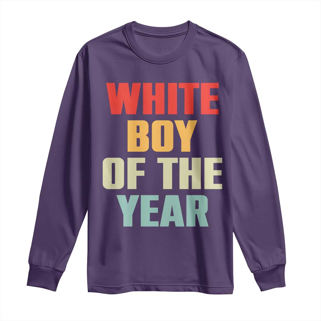 White Boy Of The Year Long Sleeve Shirt Funny Statement TS14 Purple Print Your Wear