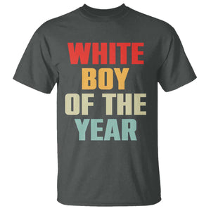 White Boy Of The Year T Shirt Funny Statement TS14 Dark Heather Print Your Wear