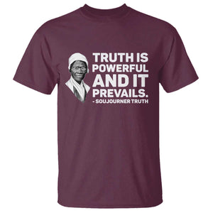 Sojourner Truth Quote T Shirt Truth is Powerful and It Prevails TS14 Maroon Print Your Wear