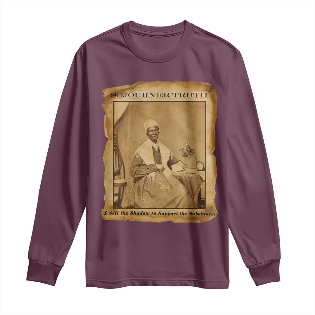 Sojourner Truth Long Sleeve Shirt Black Women Quote TS14 Maroon Print Your Wear