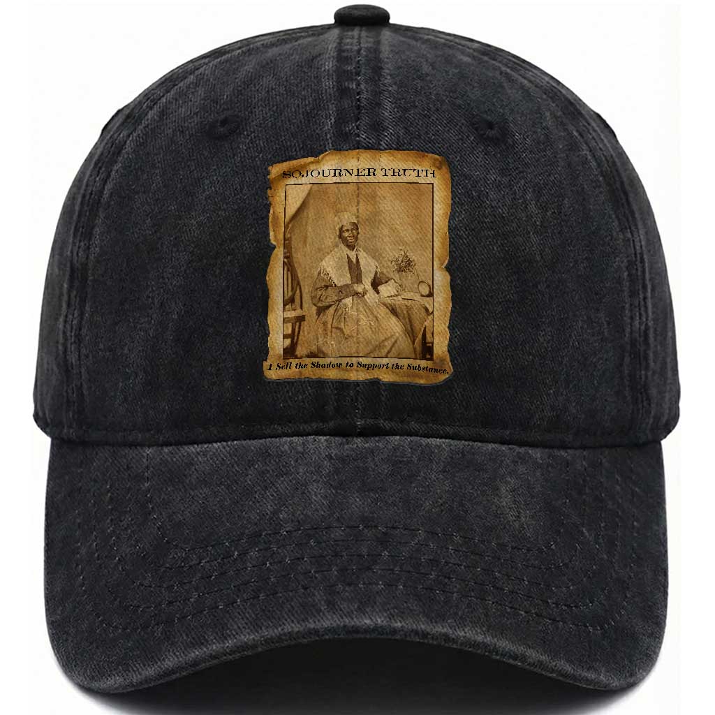 Sojourner Truth Washed Cotton Baseball Cap Black Women Quote TS14 Washed Cap Universal Fit Black Print Your Wear