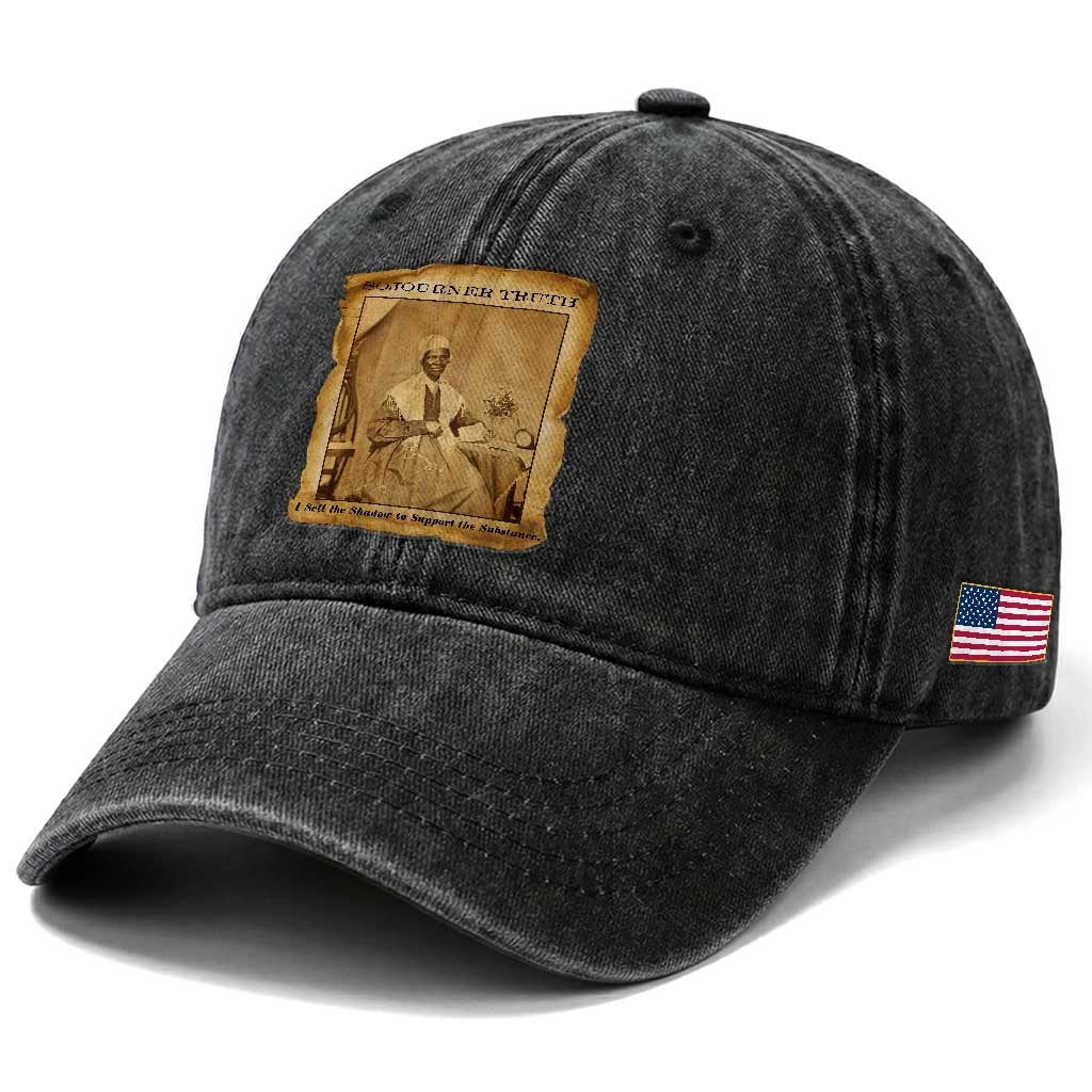 Sojourner Truth Washed Cotton Baseball Cap Black Women Quote TS14 Print Your Wear