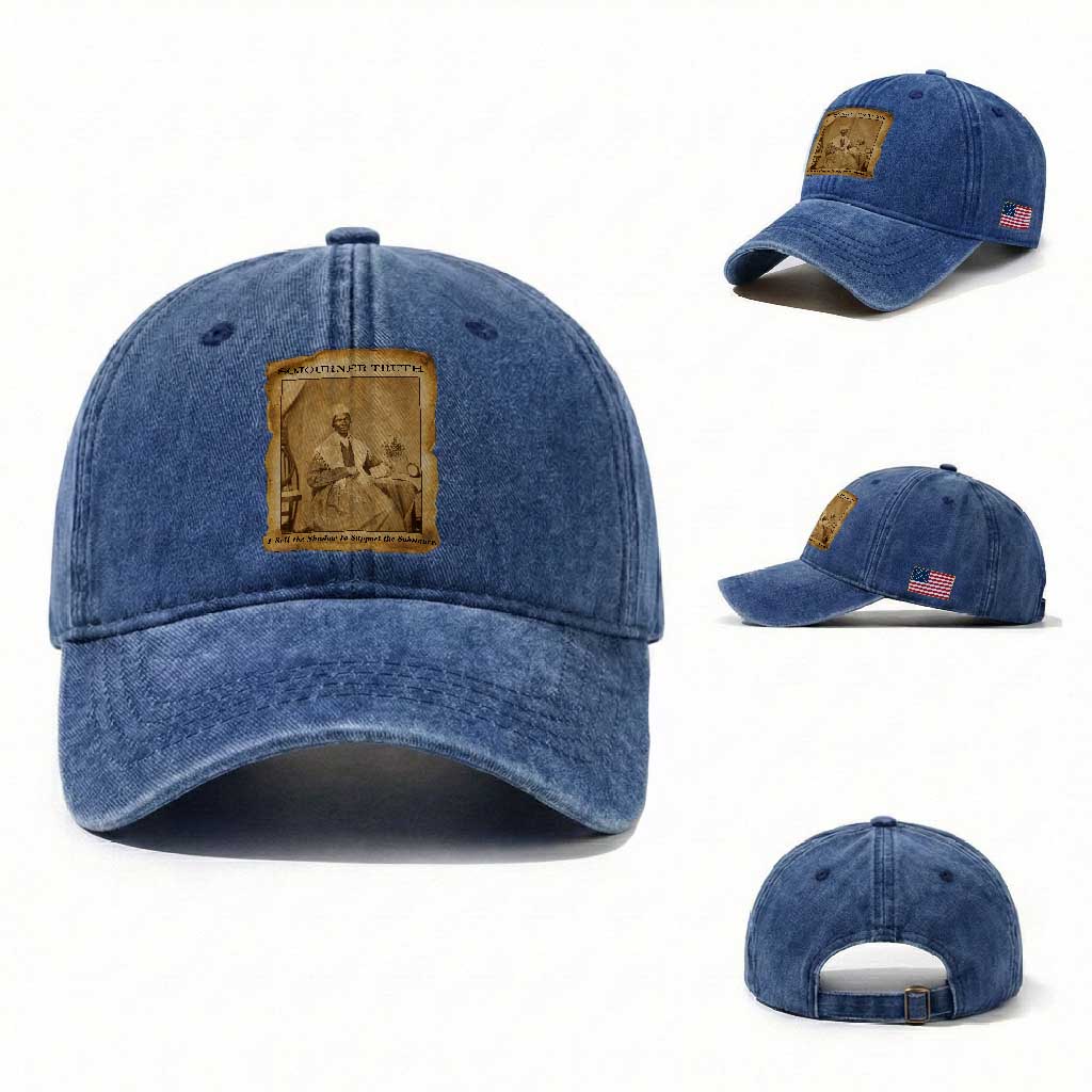 Sojourner Truth Washed Cotton Baseball Cap Black Women Quote TS14 Washed Cap Universal Fit Royal Blue Print Your Wear
