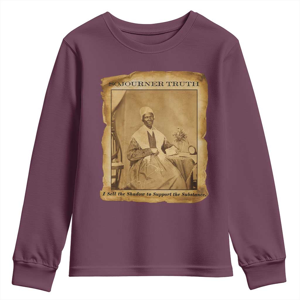 Sojourner Truth Youth Sweatshirt Black Women Quote TS14 Maroon Print Your Wear