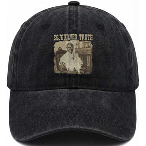 Sojourner Truth Washed Cotton Baseball Cap African American Historical Hero TS14 Washed Cap Universal Fit Black Print Your Wear