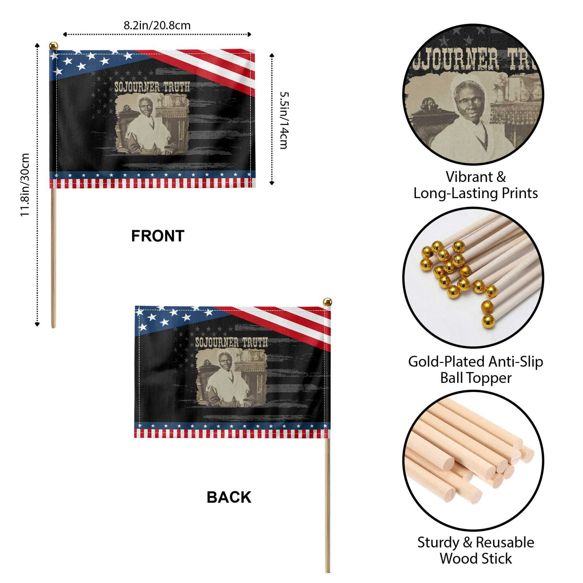 Sojourner Truth Patriotic Handheld Flag African American Historical Hero TS14 Print Your Wear