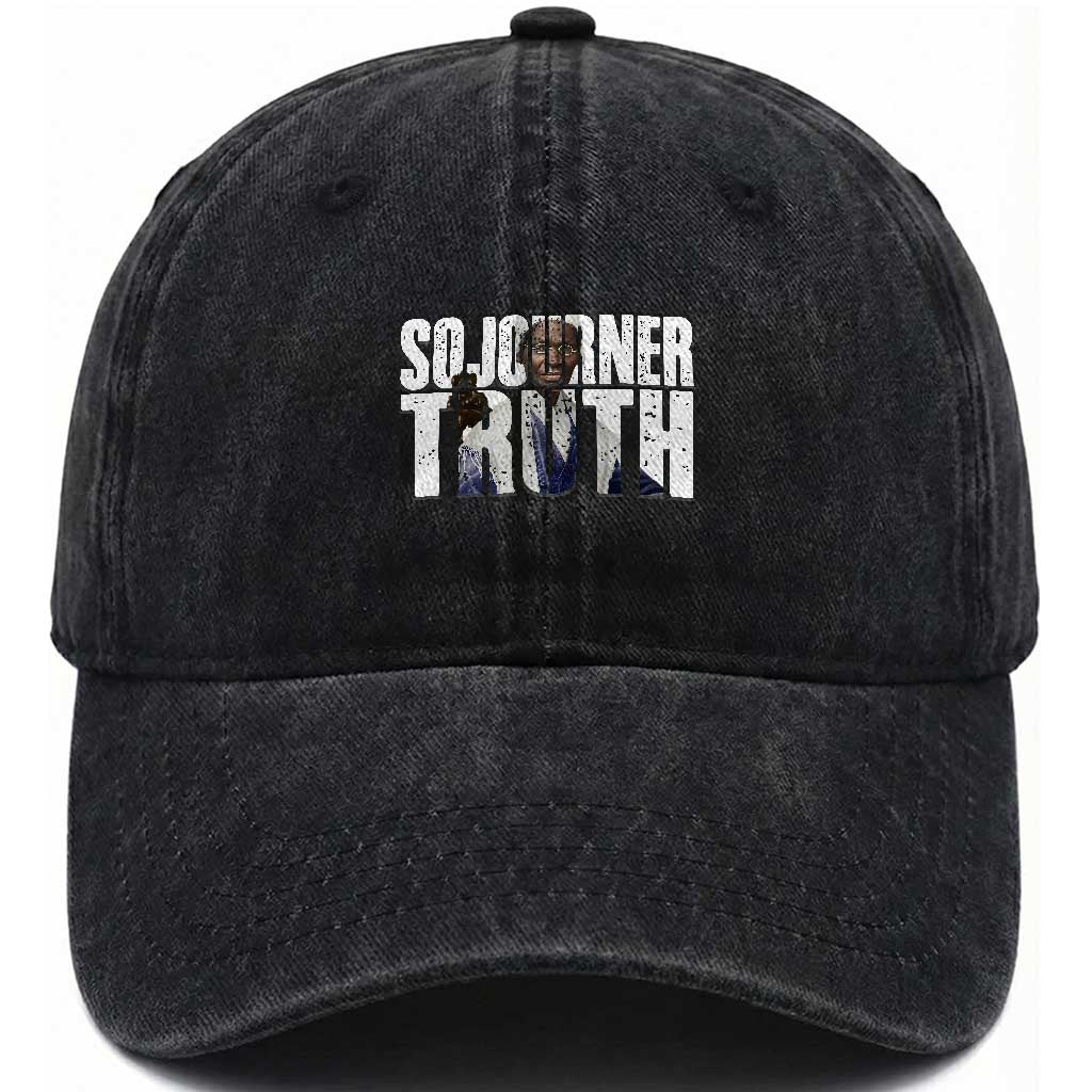 Sojourner Truth Quote Washed Cotton Baseball Cap African American Historical Hero TS14 Washed Cap Universal Fit Black Print Your Wear