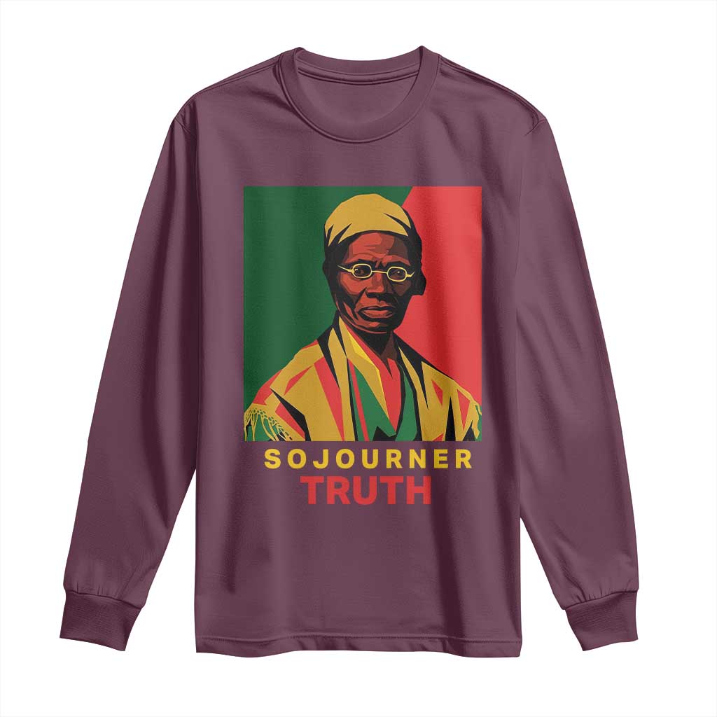 Sojourner Truth Long Sleeve Shirt Black History Month TS14 Maroon Print Your Wear