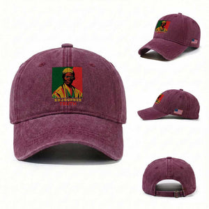 Sojourner Truth Washed Cotton Baseball Cap Black History Month TS14 Washed Cap Universal Fit Burgundy Print Your Wear