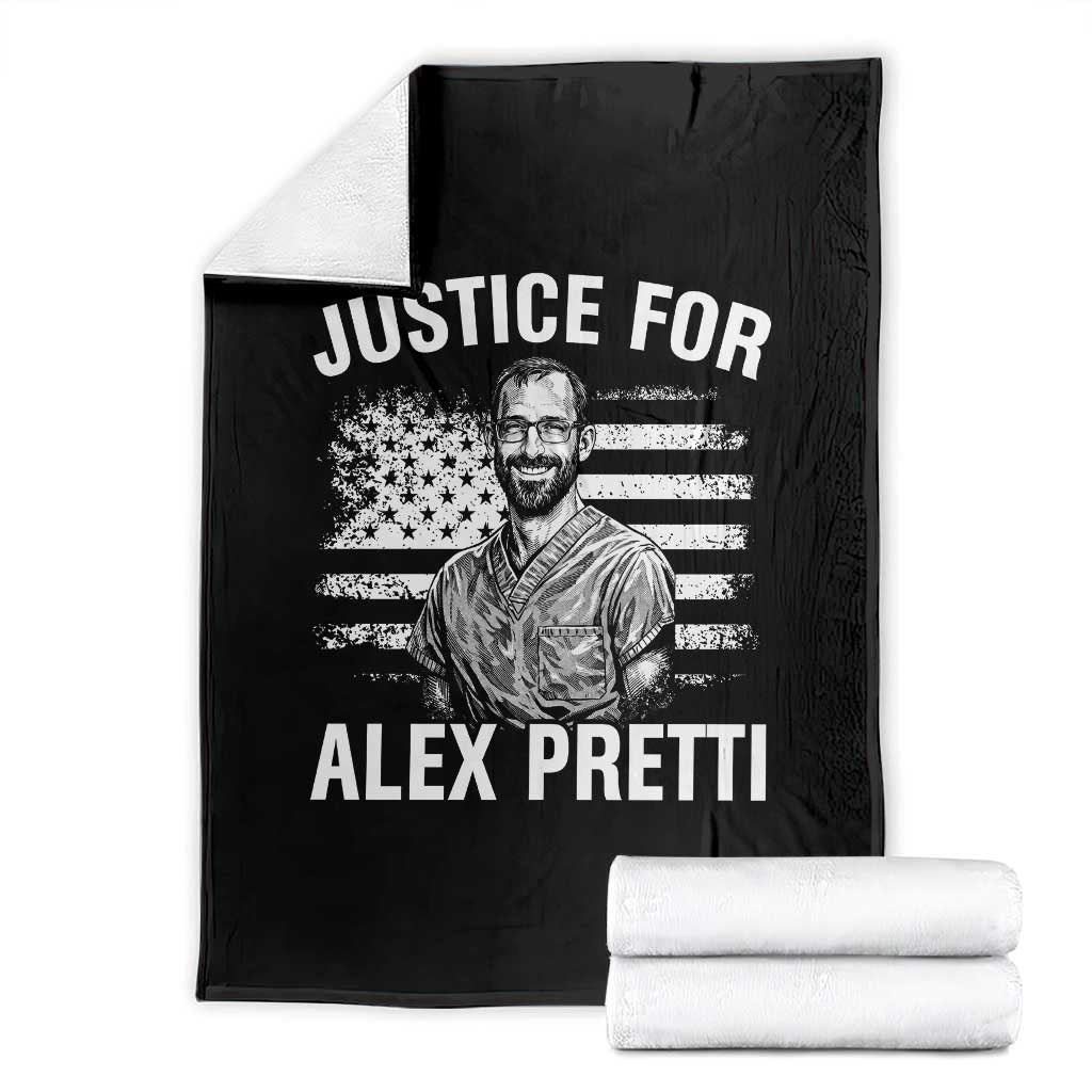 Justices for Alex Pretti Throw Blanket Resist Abolish ICE Protest TS14 Black Print Your Wear