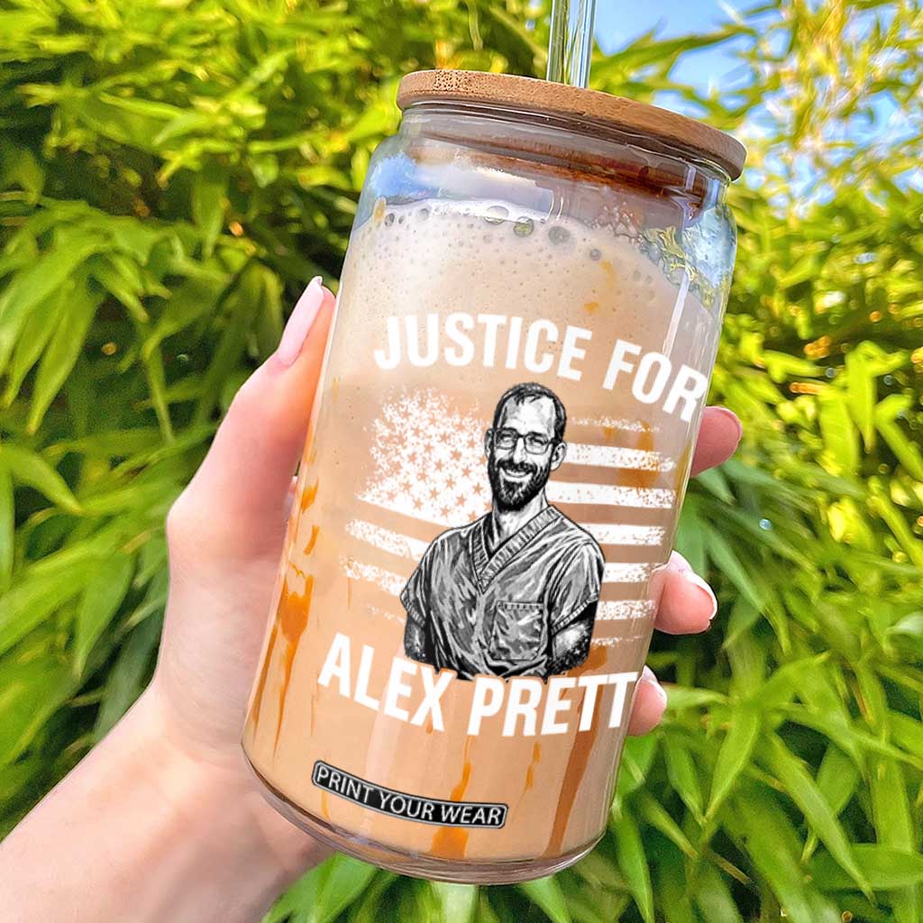 Justices for Alex Pretti Glass Can Resist Abolish ICE Protest TS14 Black Print Your Wear