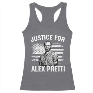 Justices for Alex Pretti Racerback Tank Top Resist Abolish ICE Protest TS14 Charcoal Print Your Wear