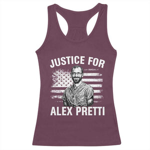Justices for Alex Pretti Racerback Tank Top Resist Abolish ICE Protest TS14 Maroon Print Your Wear